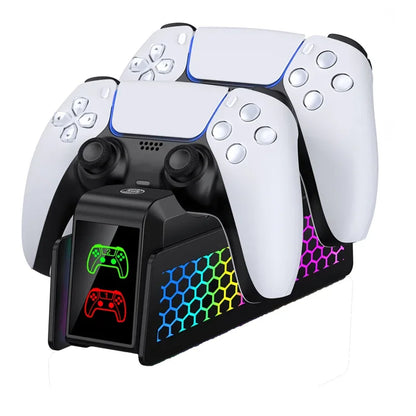 For PS5 Controller Charger DualSense Charging Station Dual Charging Dock Charger Stand for PlayStation5 Wireless Game Controller