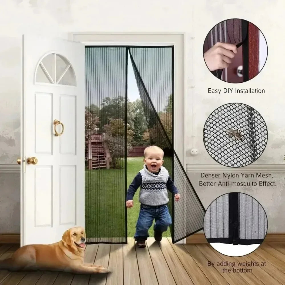 Magnetic Anti-Mosquito Net Anti Bug Fly Mouse Door and Window Screens No Punching Required Automatic Closing Curtains
