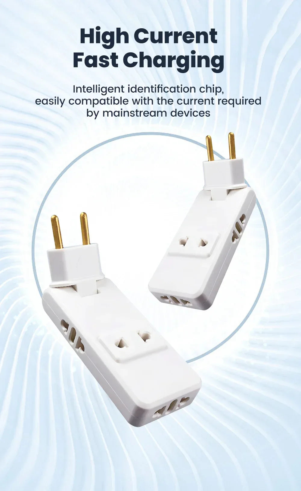 Protable Travel Power Converter Wall Outlet Plug Adaptors 4 in 1 EU 4.8MM Extension Chargers Adapter 180° Rotation Plug Adapter