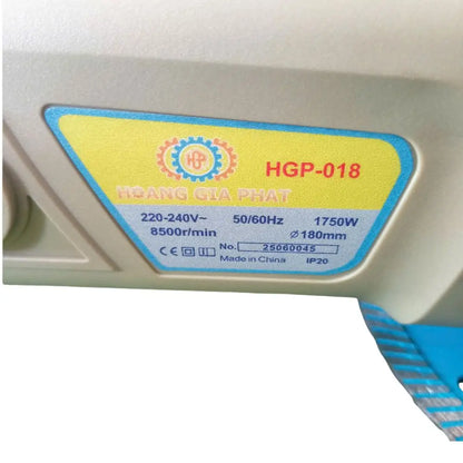 Industrial 180mm Handheld Concrete Grinder 1700W 8500RPM 220V/50Hz Heavy Duty Electric Floor Grinding Polishing Machine Trigger