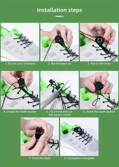 1Pair Automatic Shoelaces Without Ties Install Simple Swivel Buckle Laces Thick Rope Tennis Sneakers Shoelace Shoe Accessories