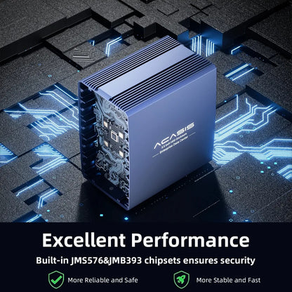 Acasis Hard Drive Docking Station 5 bay SATA HDD Docking Station Aluminum HDD Case Support 8 Raid Mode for 2.5/3.5 inch HDD/SSD