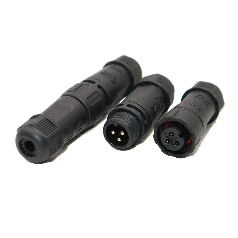 M12 Welded Connector Outdoor 2 3 4 5 6 7 8 Pin IP68 Waterproof Assembled Connector Joint Aviation Docking Male Female Plug