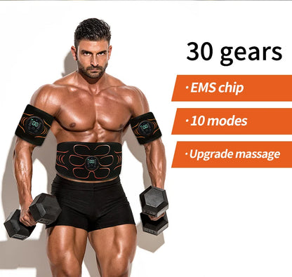 Abdominal Toning Belt EMS Muscle Stimulator Abs Trainer Muscle Toner USB Charge Body Shaping Lose Weight Fat Burn Fitness Unisex