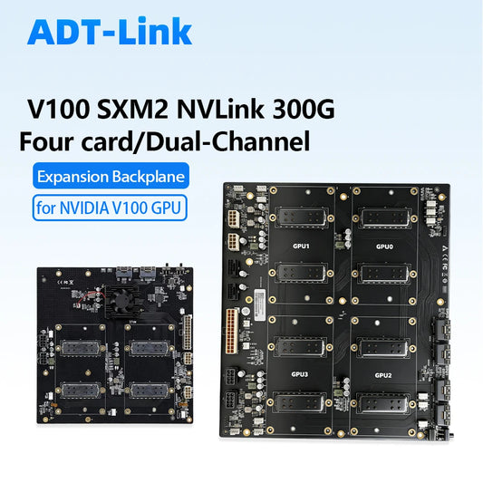 SXM2 for NVIDIA V100 GPU Adapter Board Card NVLink 300G 4-Port 4‑Way / Dual-Card Dual-Channel Pass-Through Expansion Backplane by PDG ibma