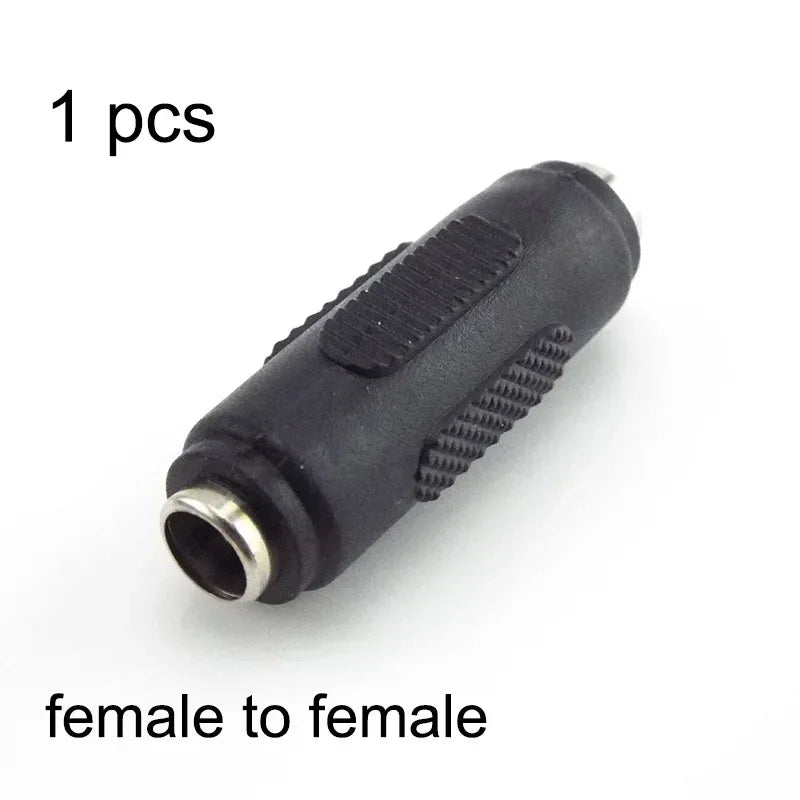 5.5*2.1mm / 5.5x2.1 mm DC double male to male Power Socket Connector CCTV female to   female Panel Mounting Jack Adaptor