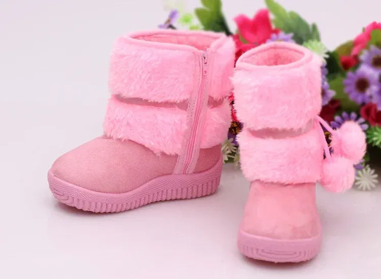 Girls Snow Boots 2019 Winter Comfortable Thick Warm Kids Boots Lobbing Ball Thick Children Autumn Cute Boys Boots Princess Shoes