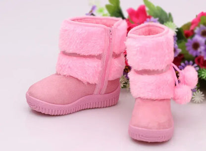 Girls Snow Boots 2019 Winter Comfortable Thick Warm Kids Boots Lobbing Ball Thick Children Autumn Cute Boys Boots Princess Shoes