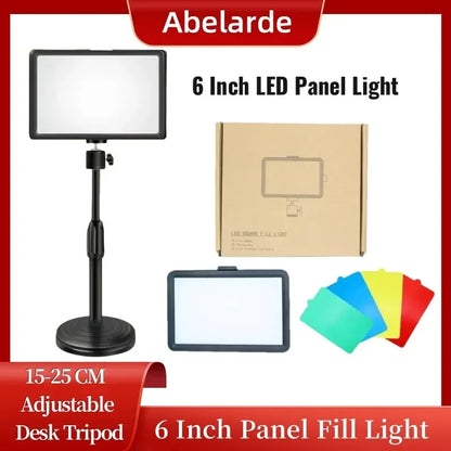 6" LED Photography Light Panel with Stand | RGB Filters, Adjustable for Studio & Live Streaming