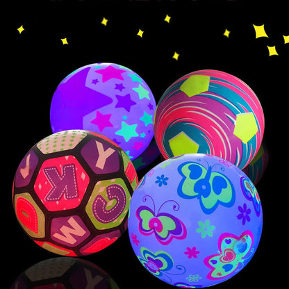 Luminous Ball Flashing Sport Fitness Portable Inflatable Throwing Bouncy Ball Rubber Parent-child Outdoor Interactive Games Toys