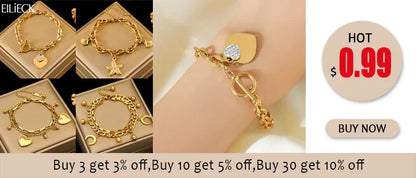 EILIECK 316L Stainless Steel Twisted Bracelet Bangles For Women Trendy 18K Gold Plated Wrist Chain Waterproof Jewelry Gift Party