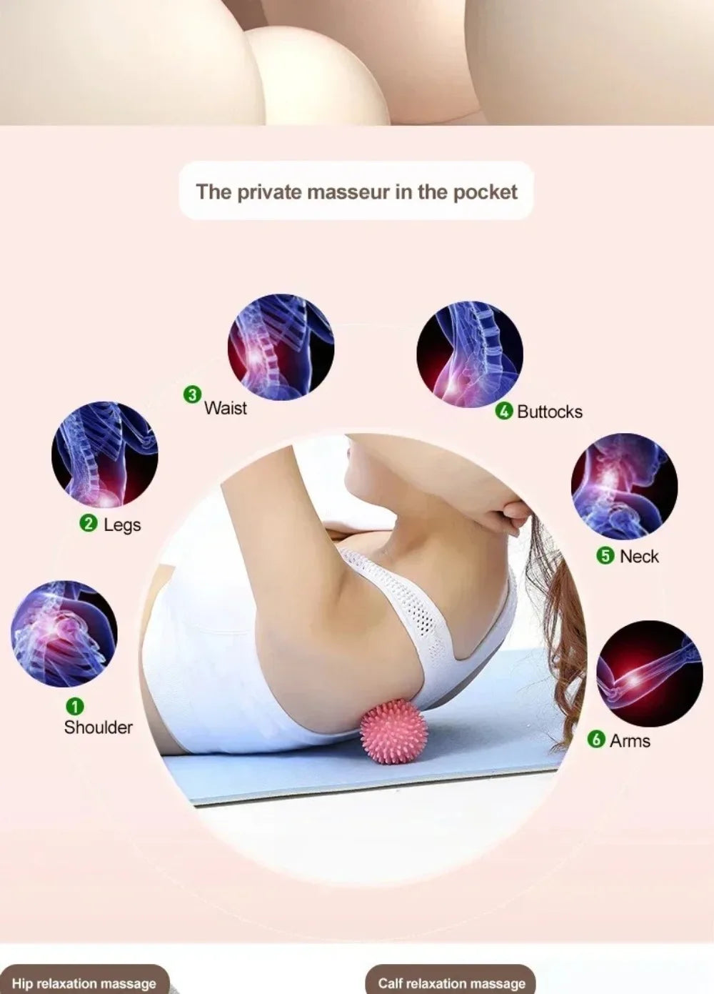 Fascia Ball Raised Point Massage Ball TPR Posture Master Yoga Ball Waist and Back Foot Massage Ball Muscle Relaxation Massage