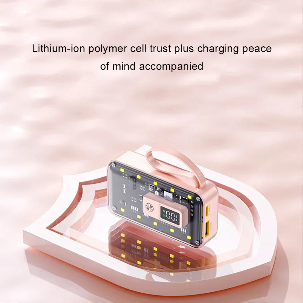 Transparent Mini Power Bank Kit Portable Fast Charging For21700 DIY Kit And Has Future Shape Is violet Battery not Included
