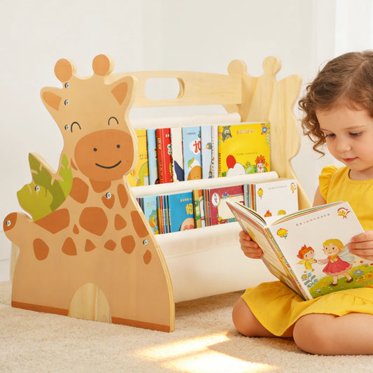 2 Tier Baby Bookshelf Double Sided Storage Montessori Wood Book Rack for Baby Nursery Room Playroom Classroom and Bedroom Decor by PDG ibma