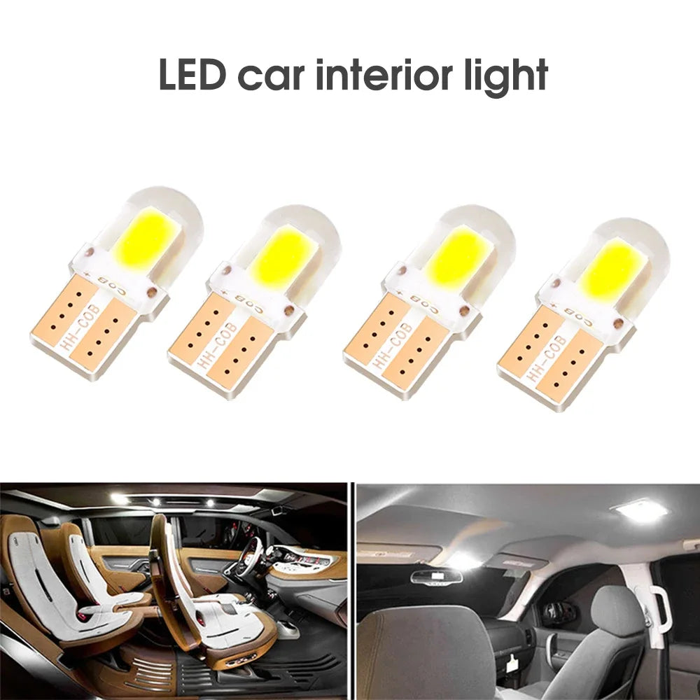 10Pcs T10 W5W BULB LED Car License Plate Lamp COB T10 LED Canbus Clearance Lamp Led Parking Bulb Car Interior Reading Light