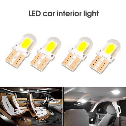 10Pcs T10 W5W BULB LED Car License Plate Lamp COB T10 LED Canbus Clearance Lamp Led Parking Bulb Car Interior Reading Light