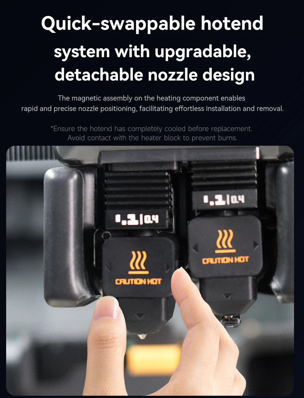 New High Quality H2D H2S H2C Hotend Kit with 0.2/0.4/0.6/0.8mm Hardened steel Nozzle Replace Hotend Kit For Bambu H2D A1/A1mini