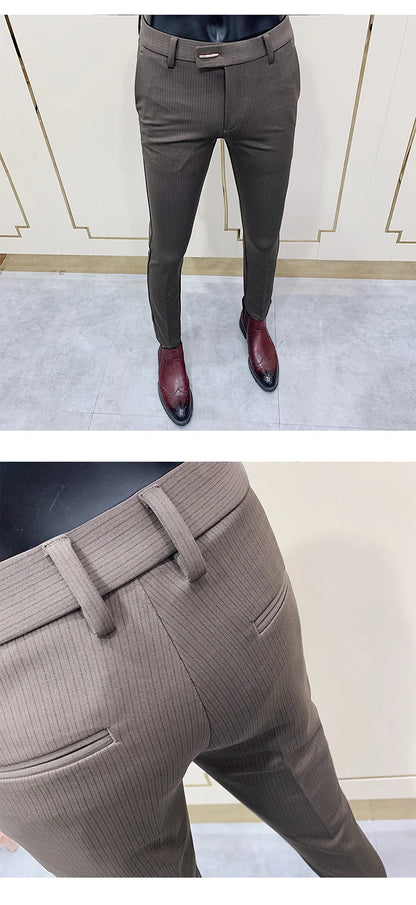 Men Suit Pants Dress Pantalone Hombre Stretch Slim Formal Trousers Calça Masculina Solid Color Casual Pants Fashion Men Clothing
