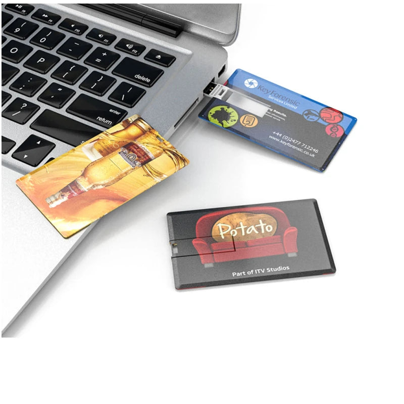 100PCS/LOT Waterproof Super Slim Credit Card USB Flash Drive Pendrive 4GB 8GB 16GB 32GB 64GB Bank Card Model Memory Stick Drives