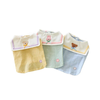 Pet Checkered Vest Cute Bear Two-leg T-shirt Thin and Breathable Shirt Cooling Vest for Dog Puppy Clothes