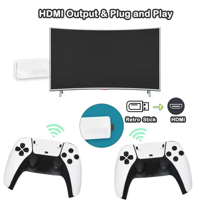 M15 Retro Game Console 2.4G Wireless Dual Controller 4K TV Game Stick 64GB 20000 Retro Games Retro Game Family Gift