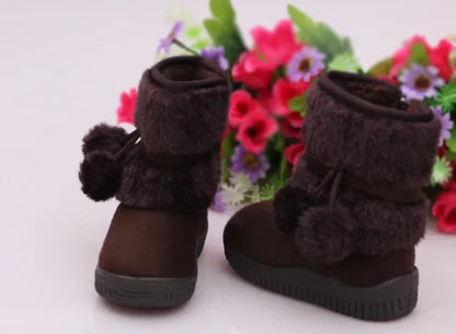 Girls Snow Boots 2019 Winter Comfortable Thick Warm Kids Boots Lobbing Ball Thick Children Autumn Cute Boys Boots Princess Shoes