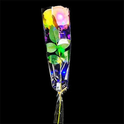 Glowing Rose Artifical Fake Flowers Valentine'S Day Mother'S Day Gift Anniversary Wedding Lover Lighting Roses Party Supplies