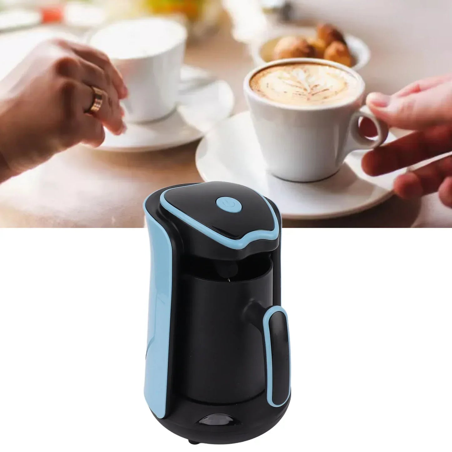 500ml Coffee Pot Stainless Steel Electric Thermal Coffee Maker for Office Blue