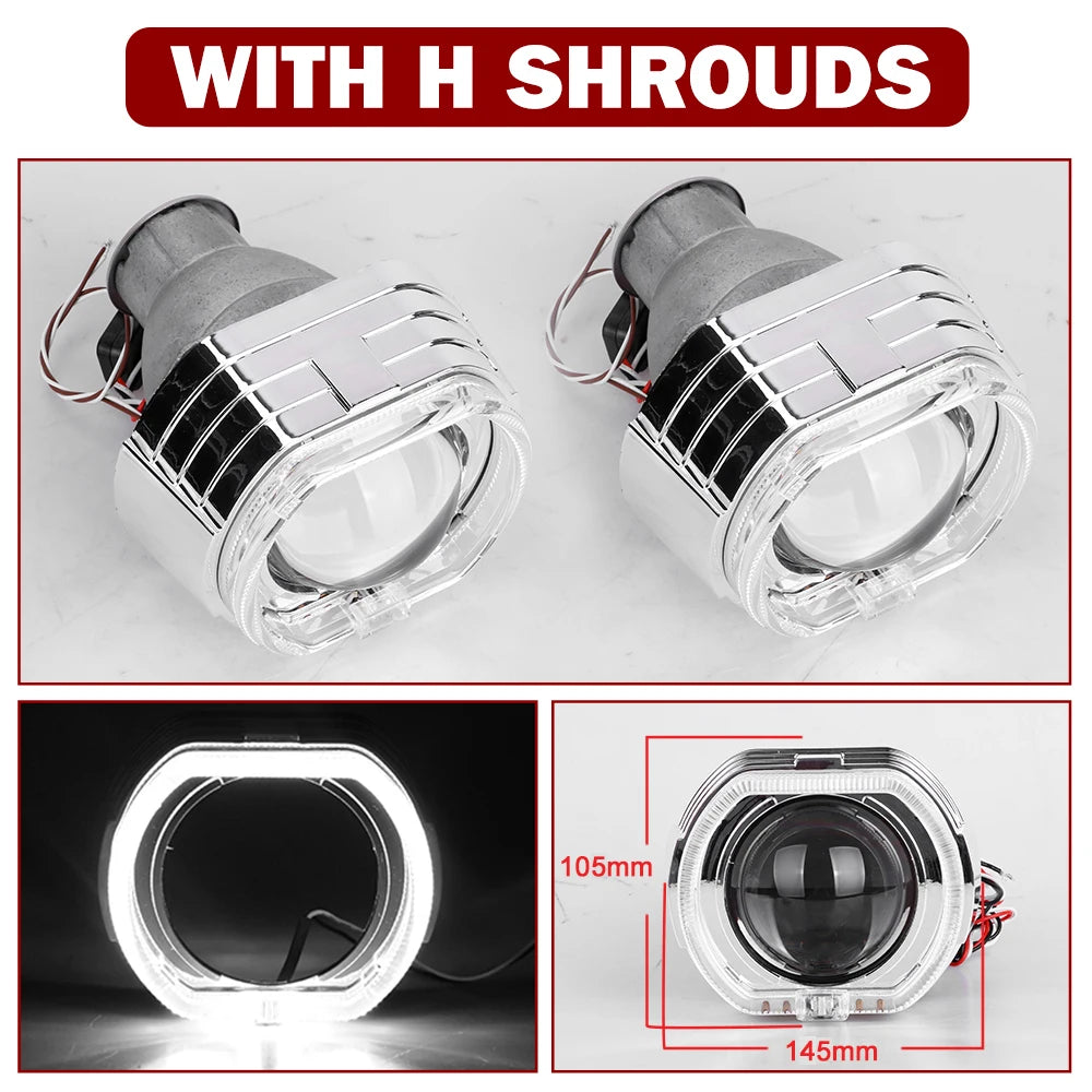 3 inch Projector Lens H7 For Hella 3R Headlights Retrofit Kit Single Xenon Moto Low Beam Auto Lamp H7 D2S D2H LED HID Car Light