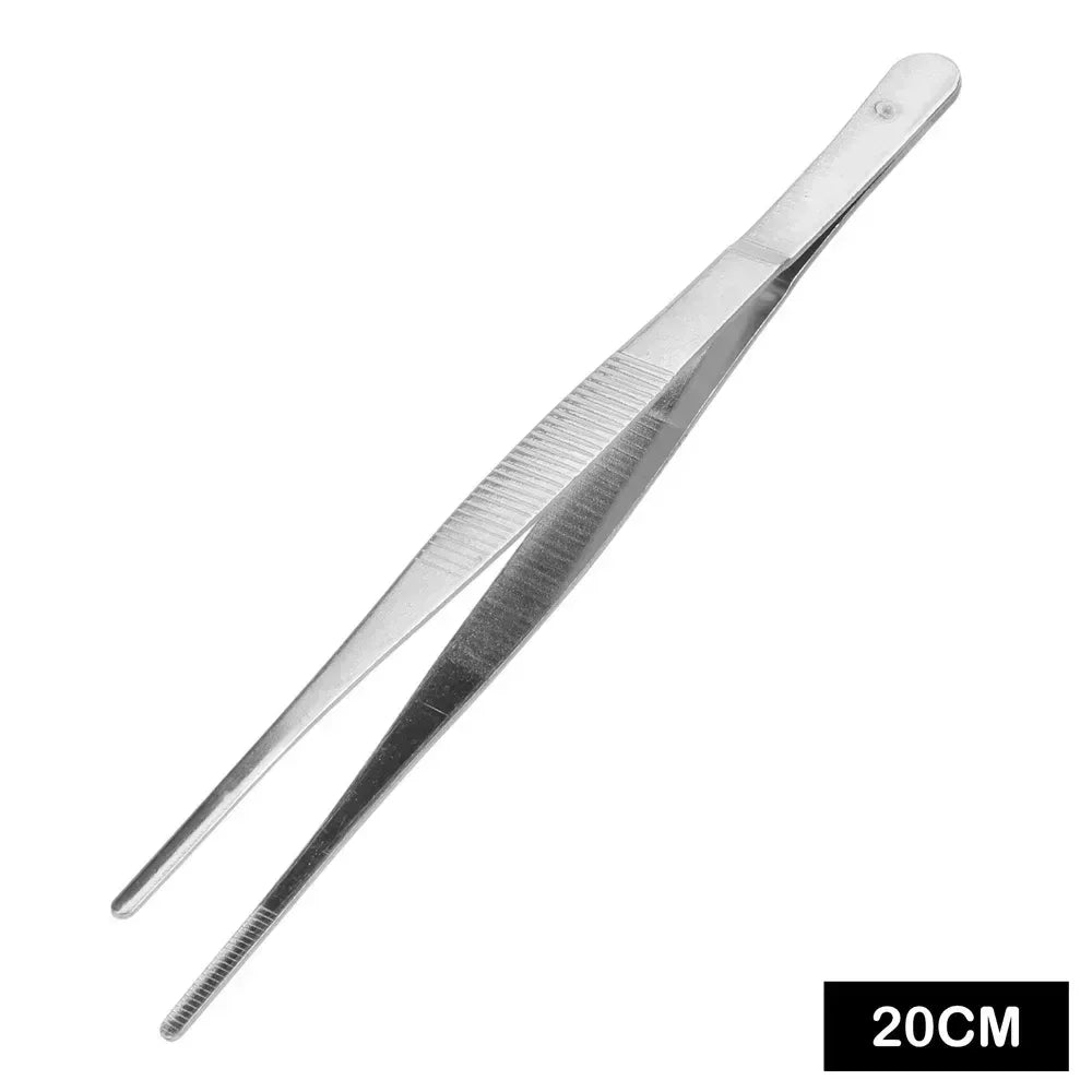 Pince a epiler droite en acier inoxydable, 20CM/30CM, pour la maison, le jardin, la cuisine, le Barbecue, longue pince  aliments