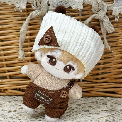 10cm Cotton Doll Clothes Prince Set Autumn Winter Style Starfish Body Wearable Plush Doll Change Retro Skirt Overalls Set