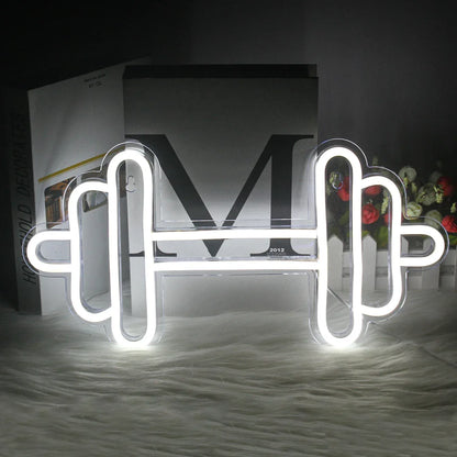 Barbell Fitness Gym Neon Sign Dumbbell LED Neon Ligh Wall Decoration For Workout Room Sport Club Weightlifting Christmas Gift