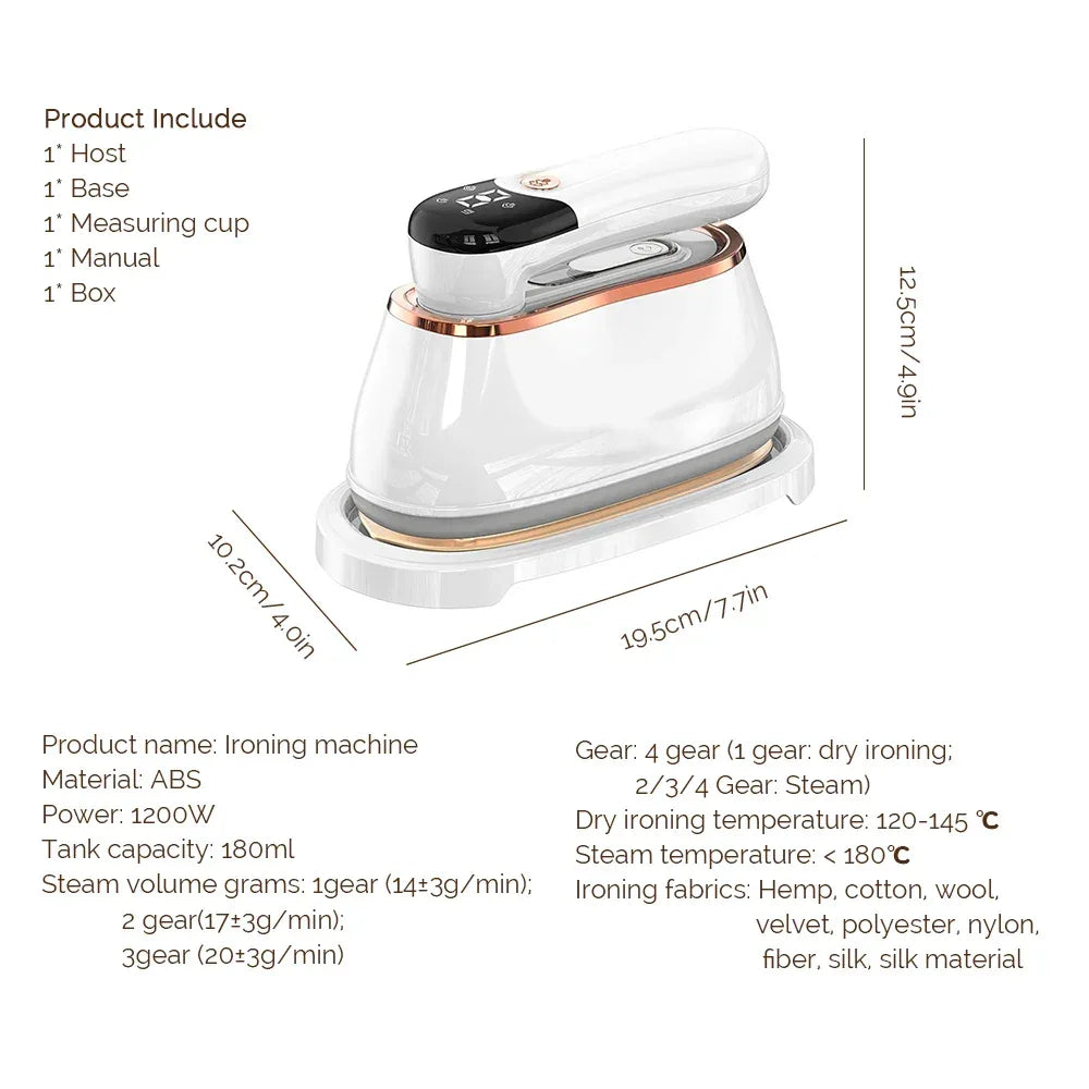 1200W Small Hand Holding Ironing Machine Iron Machine Household Steam 4Gear Portable Hanging Ironing Machine Steam iron