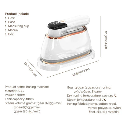 1200W Small Hand Holding Ironing Machine Iron Machine Household Steam 4Gear Portable Hanging Ironing Machine Steam iron
