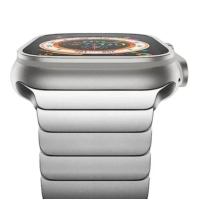 Titanium color band For Apple Watch Band Ultra 2 49mm 9 8 7 5 4 se 6 for iwatch 45mm 41 42 44mm 38 40mm stainless steel bracelet