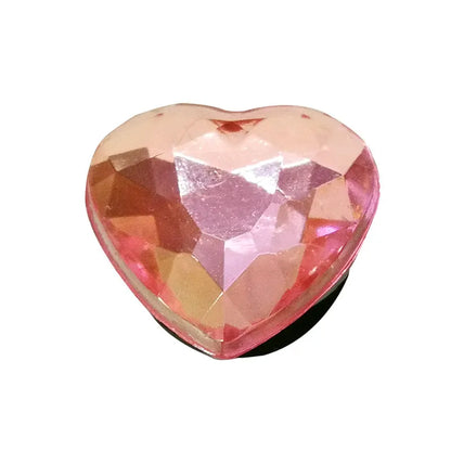 1PCS Bling Crystal PVC Shoe Charms Flower Heart Shaped Gem DIY Accessories Shoe Decorations Charms Transparent Diamond