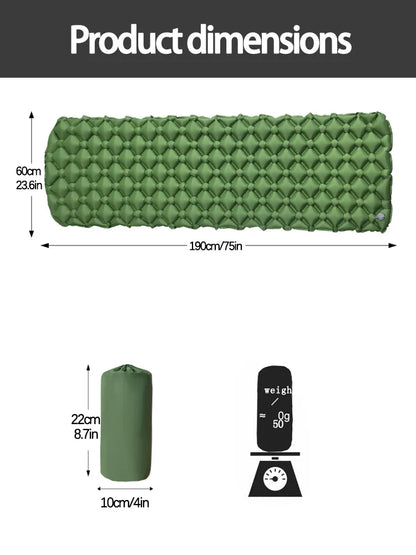 Outdoor Camping Sleeping Pad Folding Sleep Mat Beach Inflat Mattress with Pillows Ultralight Air Mat Travel Hiking New