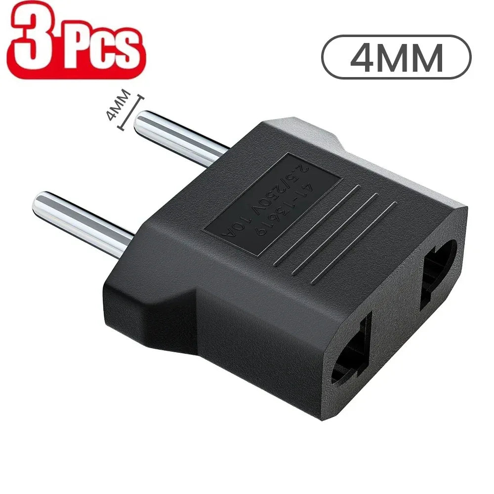 3/5/10Pcs US to EU Converter Plug 4mm/4.8mm Electrical Socket Plugs Adapters American China Europe Plug Adapter Converter Socket