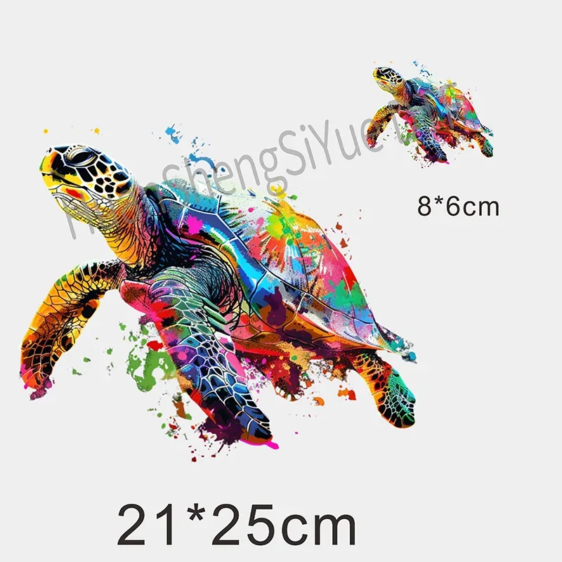 Color Fluid Painting Ironing Sticker Clothes DTF Fashion T-shirt Hoodie DIY Jacket Patch Hot Paste Paper Waterproof