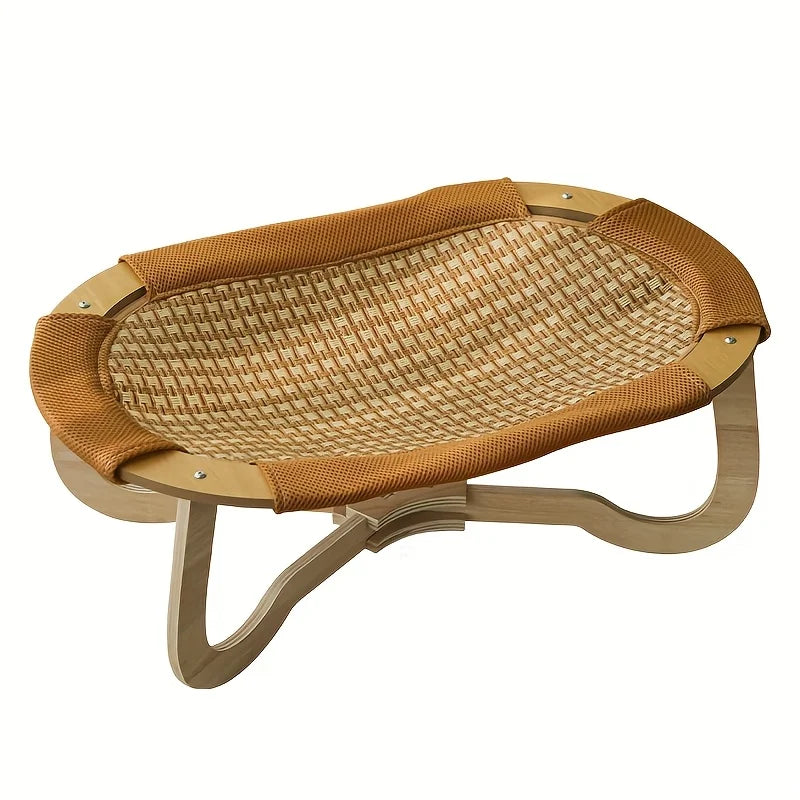 Summer Ice Cooling Pet Bed - Gel-Infused Removable Mat for Cats & Dogs, Breathable Elevated Hammock Design Stays 15°C Cooler