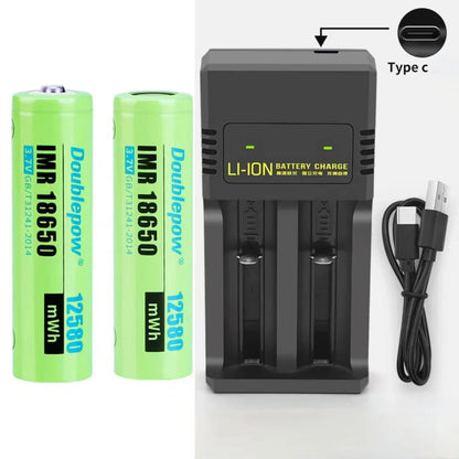 2pcs/lot 18650 rechargeable battery 12950mwh 3.7V lithium battery with 2 slot multi-function charger