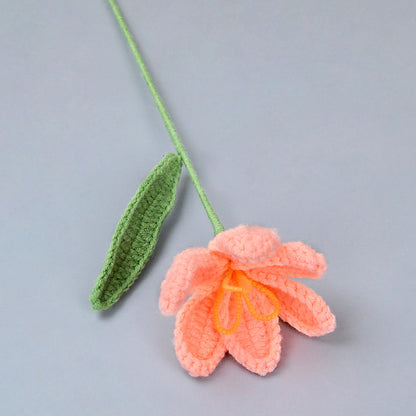 1pc Crocheted Tulip Bouquet, Knitted Tulip Flower Bouquet for DIY Valentine's Day, Christmas, Mother's Day, Father's Day Decro