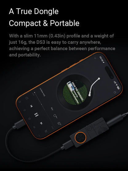 Fosi Audio DS3 DAC Amp Portable HIFI Headphone Amplifer  XMOS XU316 DSD512   dongle dac 4.4mm Balanced/3.5mm Jack