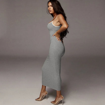 Fashion Sexy Skinny Kint Dress Backless Evening Maxi Dress Women Party Club Ladies Bodycon Peach Slim Hip Elegant Long Dresses