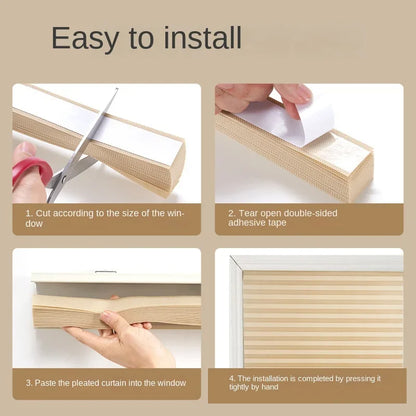 1 PC Easy Installation Window Shades Non-woven Fabric Pleated Zebra Blinds Roller Room Blackout Curtain For Living Room Balcony