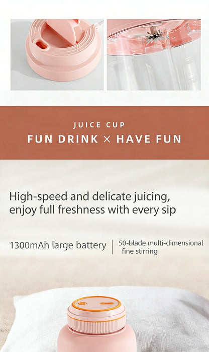 High Aesthetic 1300ml Large Capacity USB Rechargeable Portable Blender Juicer, Kitchen Fruit Juicer, Food Prep