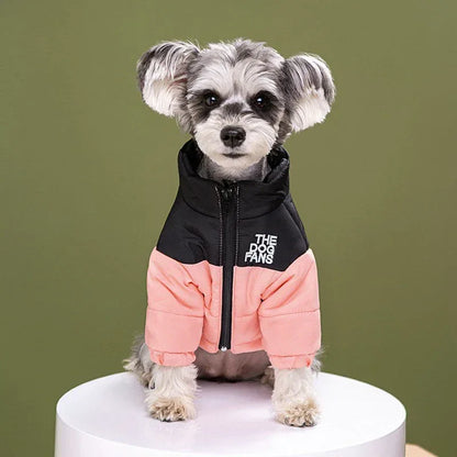 Fashion Dog Coat Clothes, Trendy Embroidered Dog Autumn and Winter Cotton Clothing, Pet Clothing, Thickened Warm Down Clothing