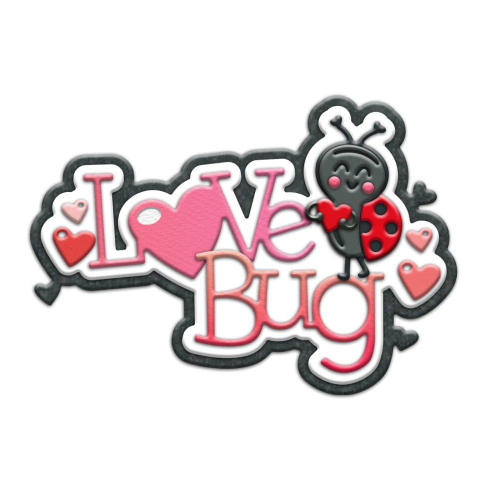 MangoCraft Cute Love Bug Cutting Dies Valentine's Day DIY Scrapbooking Supplies Metal Dies Knife Mold For Cards Albums Decor