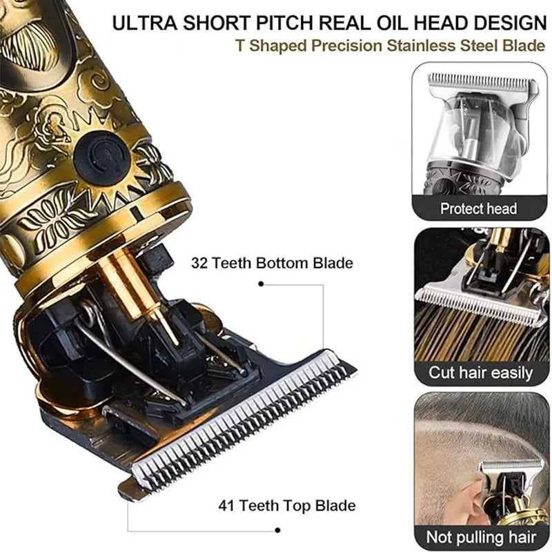 Electric Hair Clipper Vintage T9 For Mens Rechargeable Man Shaver Trimmer Machine For Men's Barber Professional Boyfriend Gift