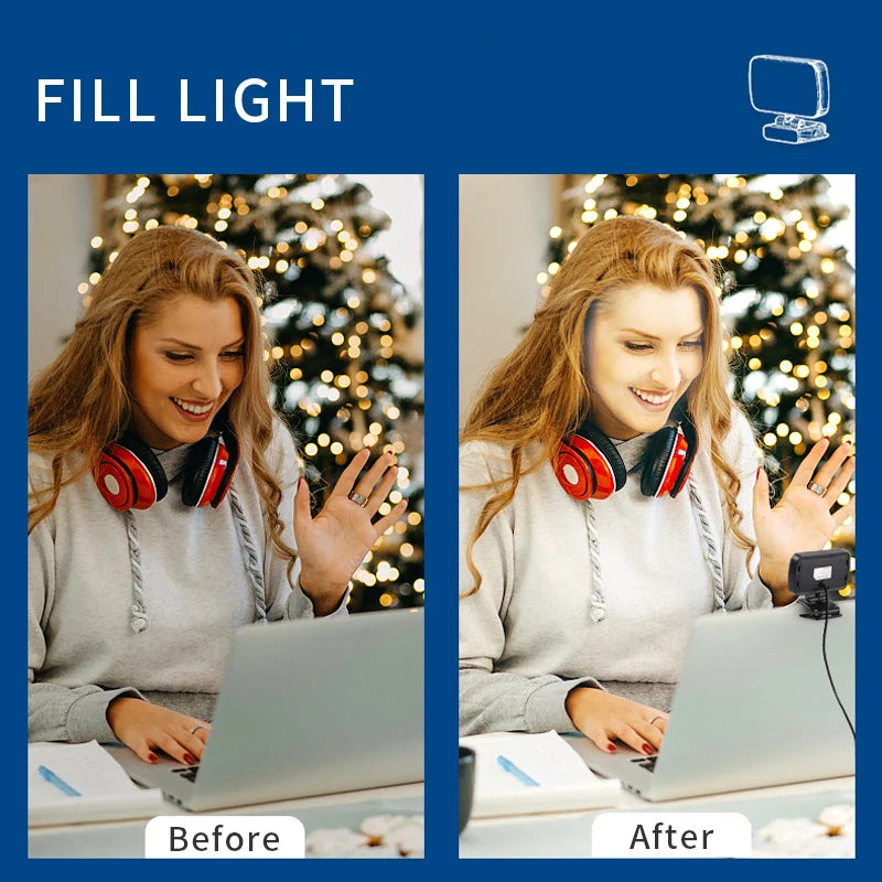 2026 Video Conference 6500K Portable LED Video Light Laptop Computer Webcam Light Zoom Call Lighting Clip for Live Streaming